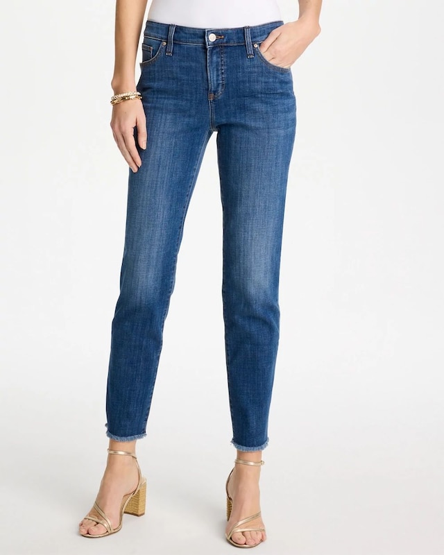 Girlfriend Slim Frayed Ankle Jeans - image 1